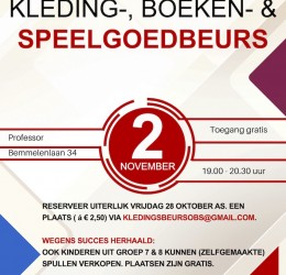 2 november: kleding-, boeken- & speelgoedbeurs