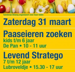 31 maart Paaseieren Zoeken en Levend Stratego